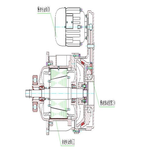 MD1型電動(dòng)葫蘆主、副電機(jī)組合圖